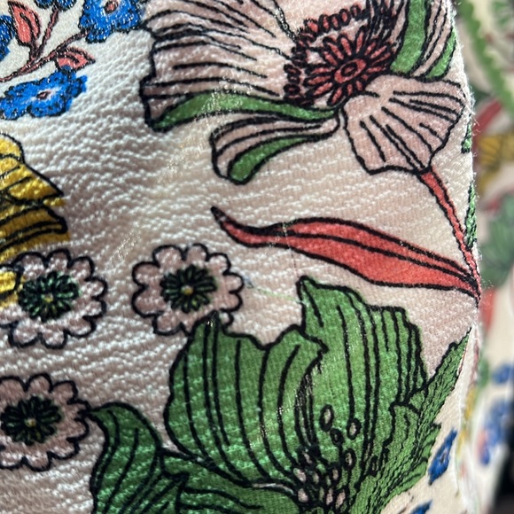 Uncle Frank 3/4 Long Sleeve Dress Womens M Above Knee Mini Floral White Boho - Picture 9 of 11